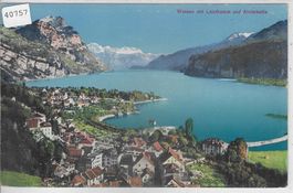 Weesen mit Leistkamm und Alvierkette - Litho