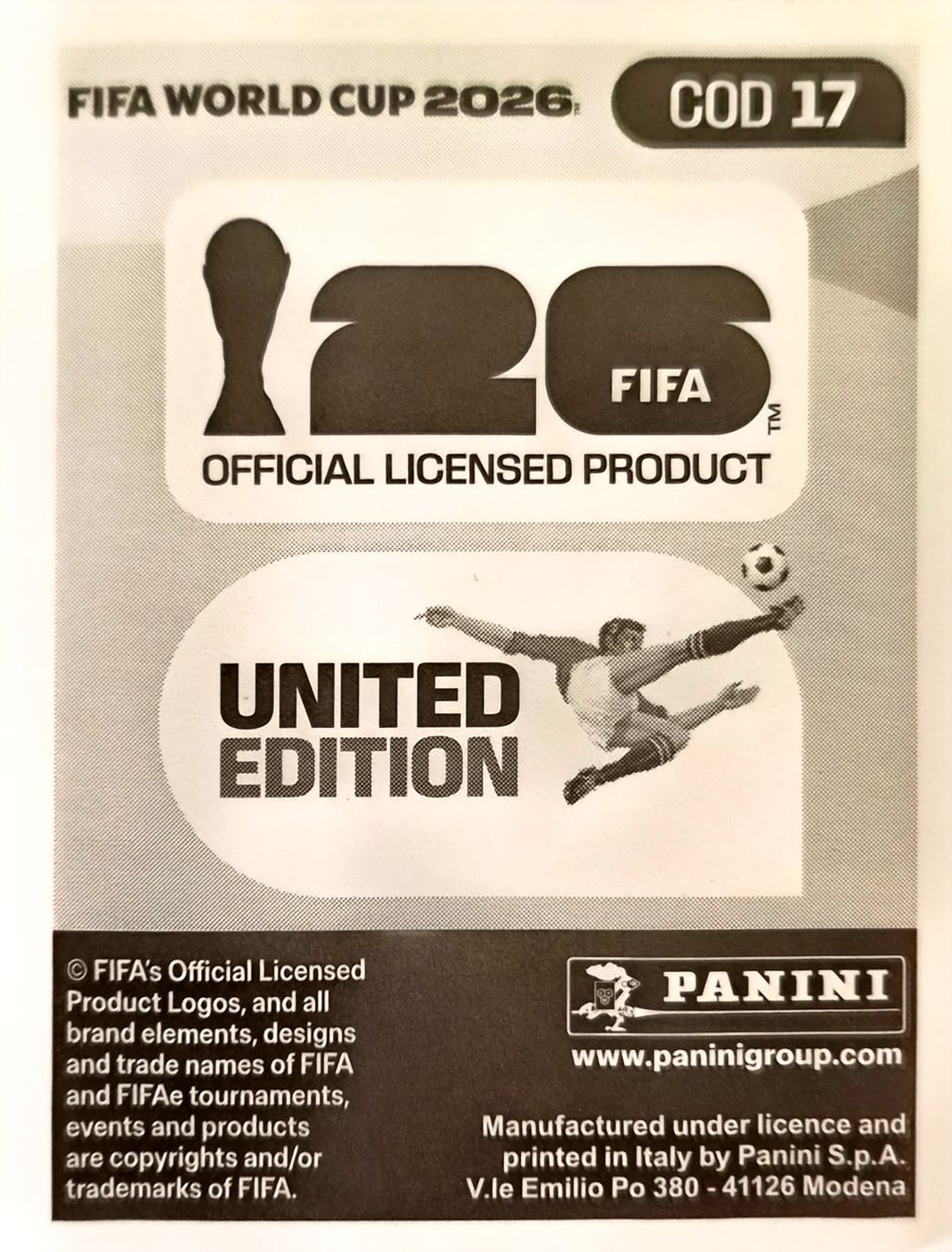 Panini Sammelbilder & Trading cards: Carte FIFA World Cup 2026 COD 17 – Gebraucht aus Clarens von rim_g98y 1