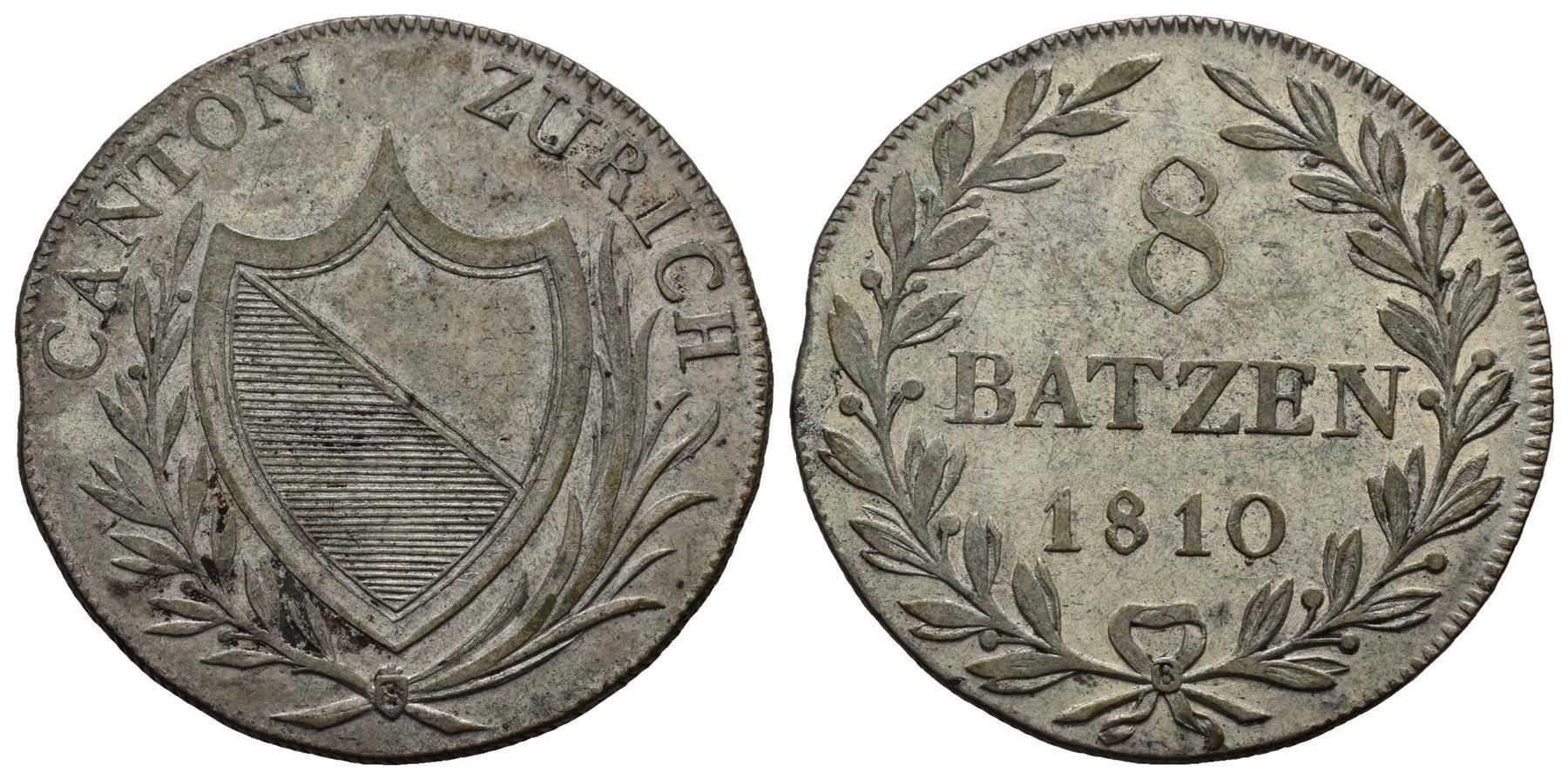 Tutti le monete: Zürich 8 Batzen 1810 /945 – Usato da Trimbach venduto da Solothurn1