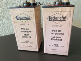 2 Leclanché Batterien Trochenelemente für Feldtelefone 1,5 V