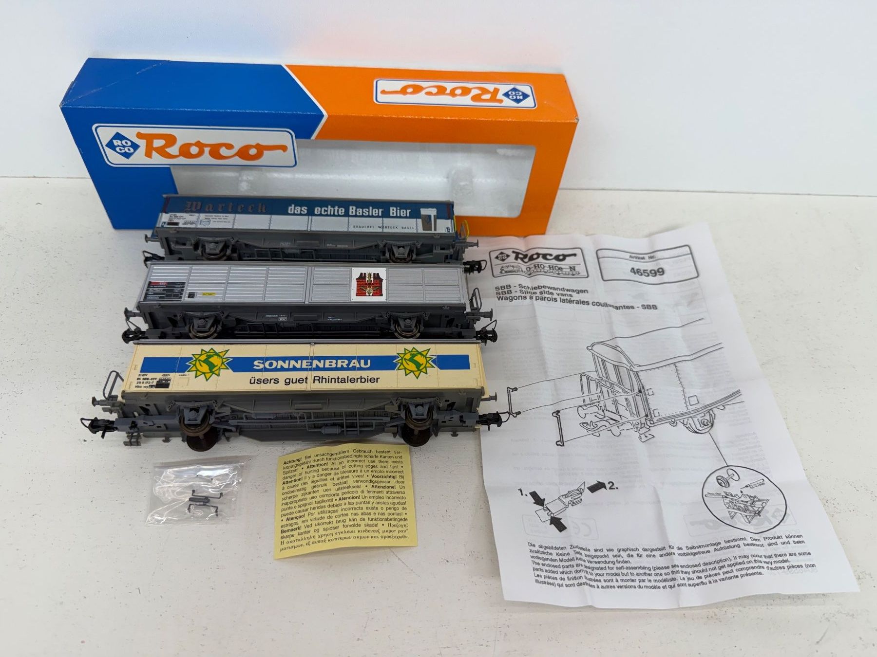 Roco Modellini di ferrovie: Roco  4036 +  46599 +  4340E Güterwagen Bier / Staiber / SBB – Usato da Büsserach venduto da ModellbahnDepot 1