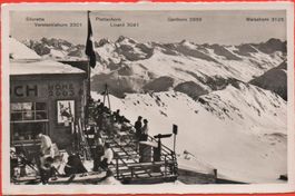 DAVOS Weissfluhjoch Skifahrer- Restaurant Berghaus Hans Fopp
