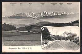 AK Bern, Gurtenkulm, Alpenpanorama, 1908