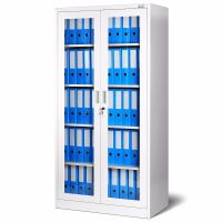 Aufbewahrungsschrank + Glasvitrine Aktenschrank - Weiss