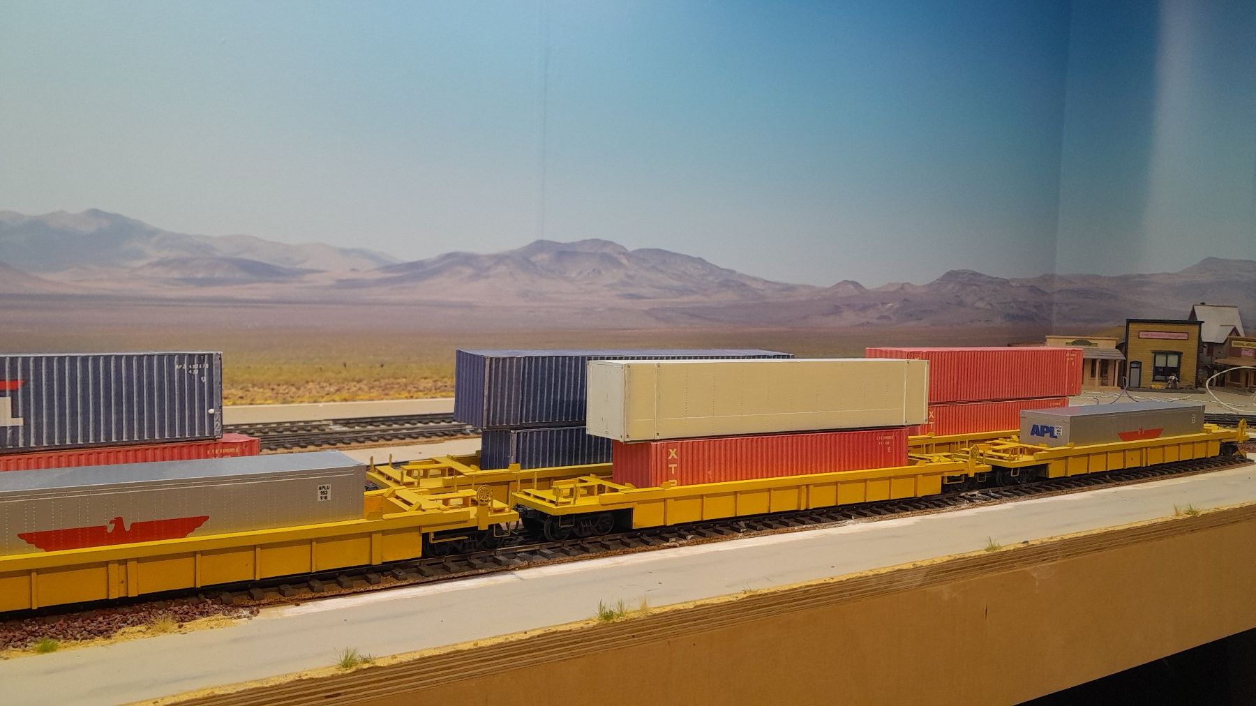 8 Wagen Containerzug Spur 0 2-rail mit Containern und Kadee (Gebraucht ...