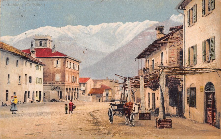 Cartoline postali: Giubiasco, piazza, circolata 1917 – Usato da Frauenfeld venduto da POML