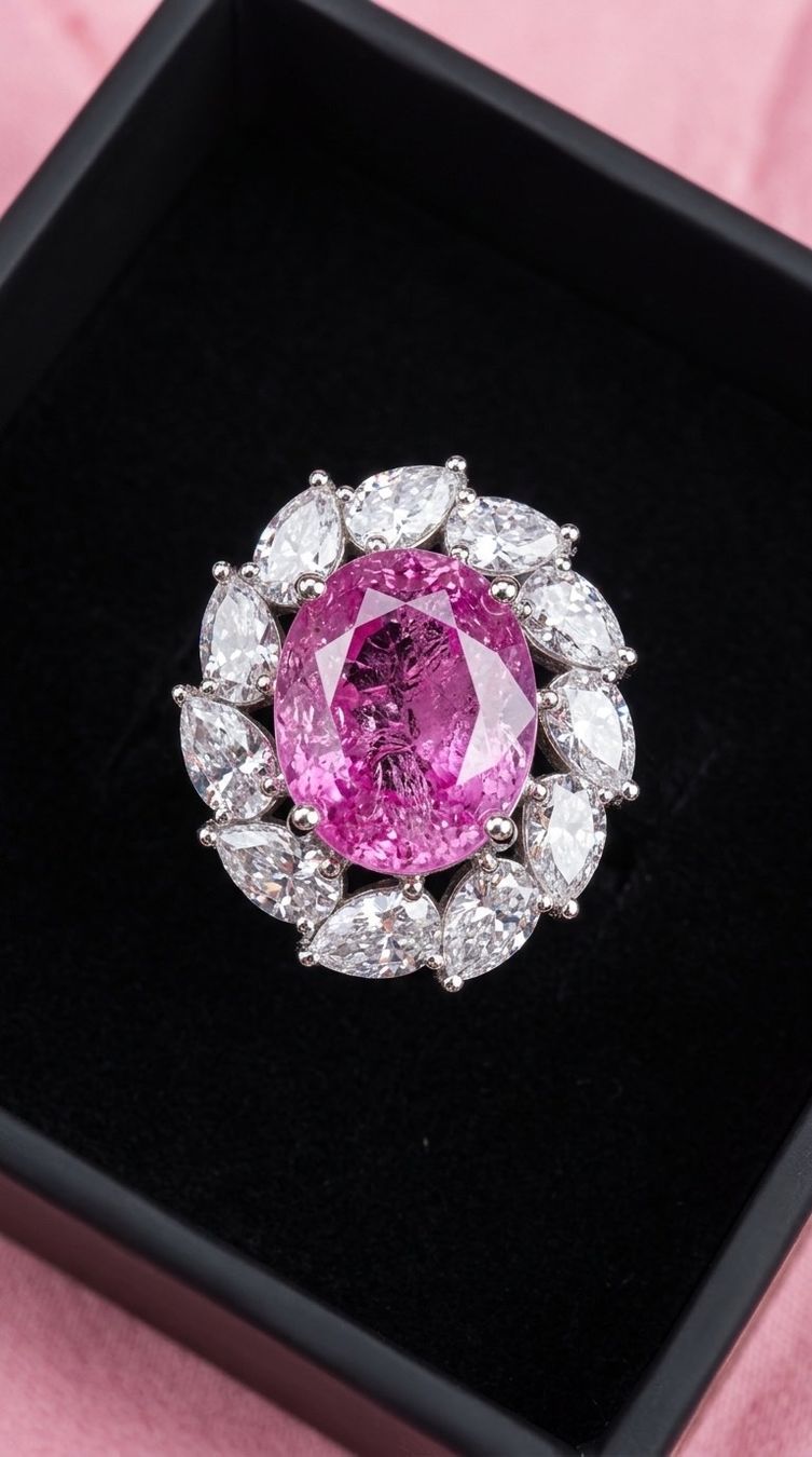 Anelli: Bague Saphir Rose – Nuovo e nell'imballaggio originale da St-Maurice venduto da Sandrinette123