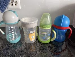 Gratis Trinkflaschen, Trinklernbecher (NUK, Avent, dentistar