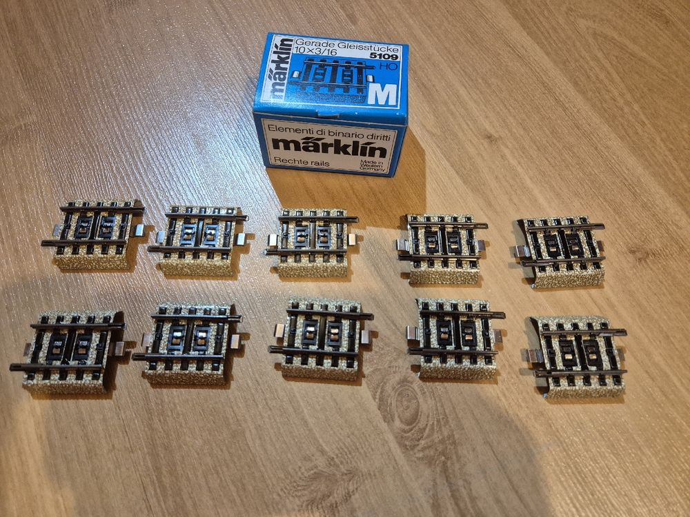 Märklin 5109 M-Gleis gerade 33.5 mm 10 stk (Gebraucht) in Illhart für ...