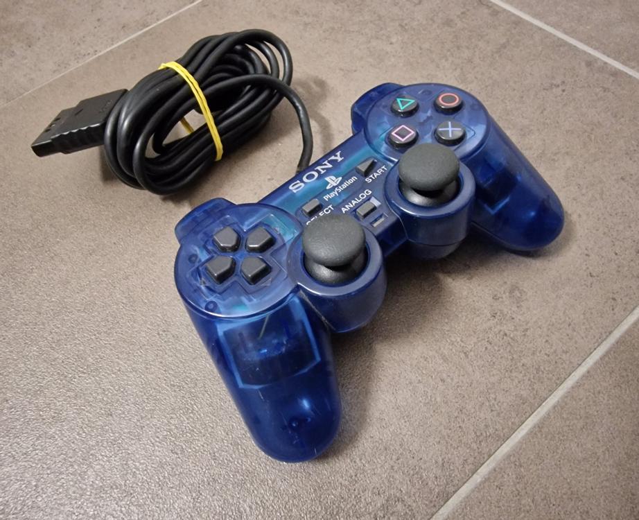 Original PS2 Dualshock 2 Controller Blau Transparent