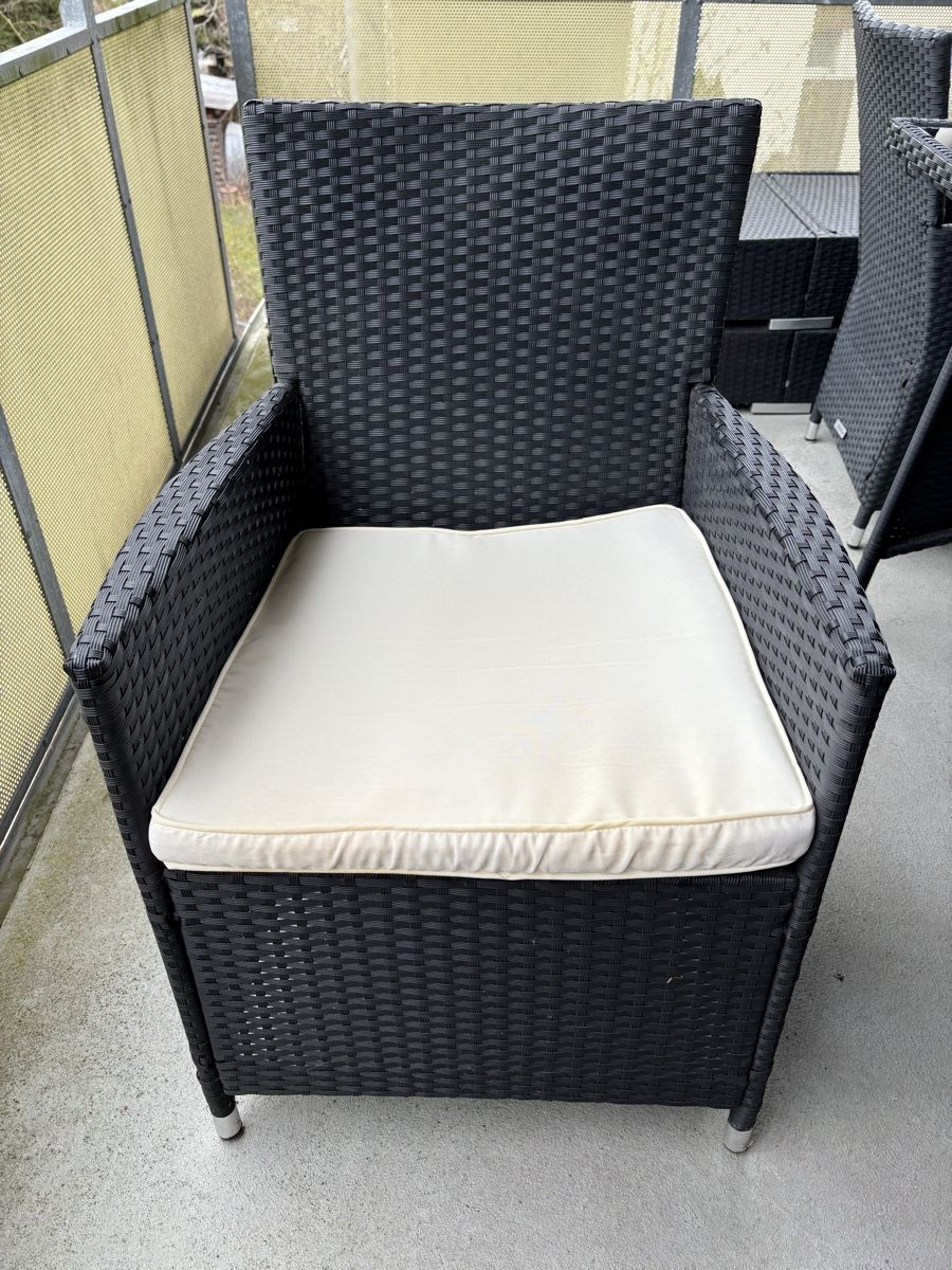 Tischset: Gartenmöbel-Set aus Rattan schwarz – Gebraucht aus Stallikon von Micha32 2