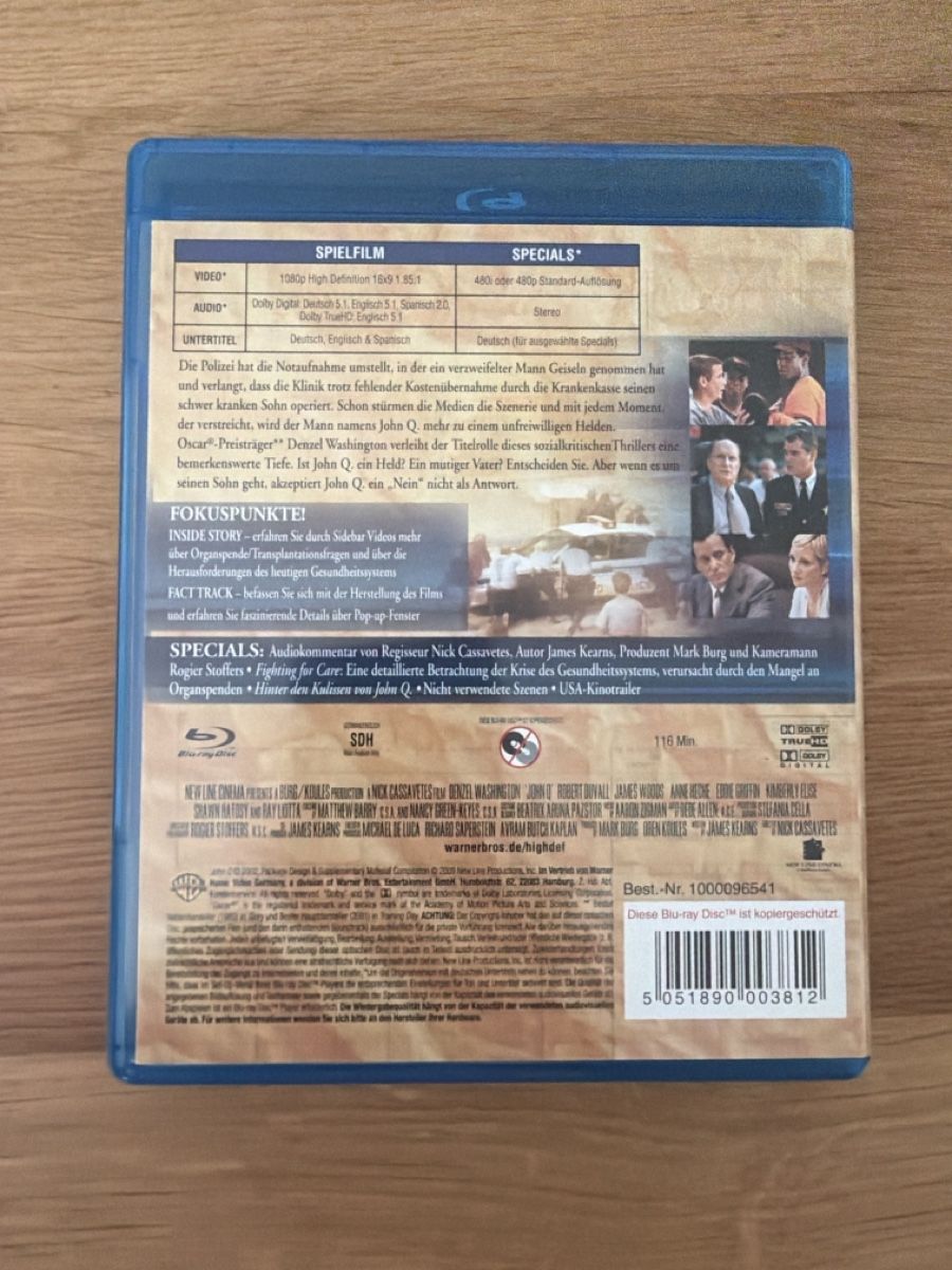 Alle DVDs: John Q (2002, selten) BluRay – Gebraucht aus Hagendorn von masterchieff 1
