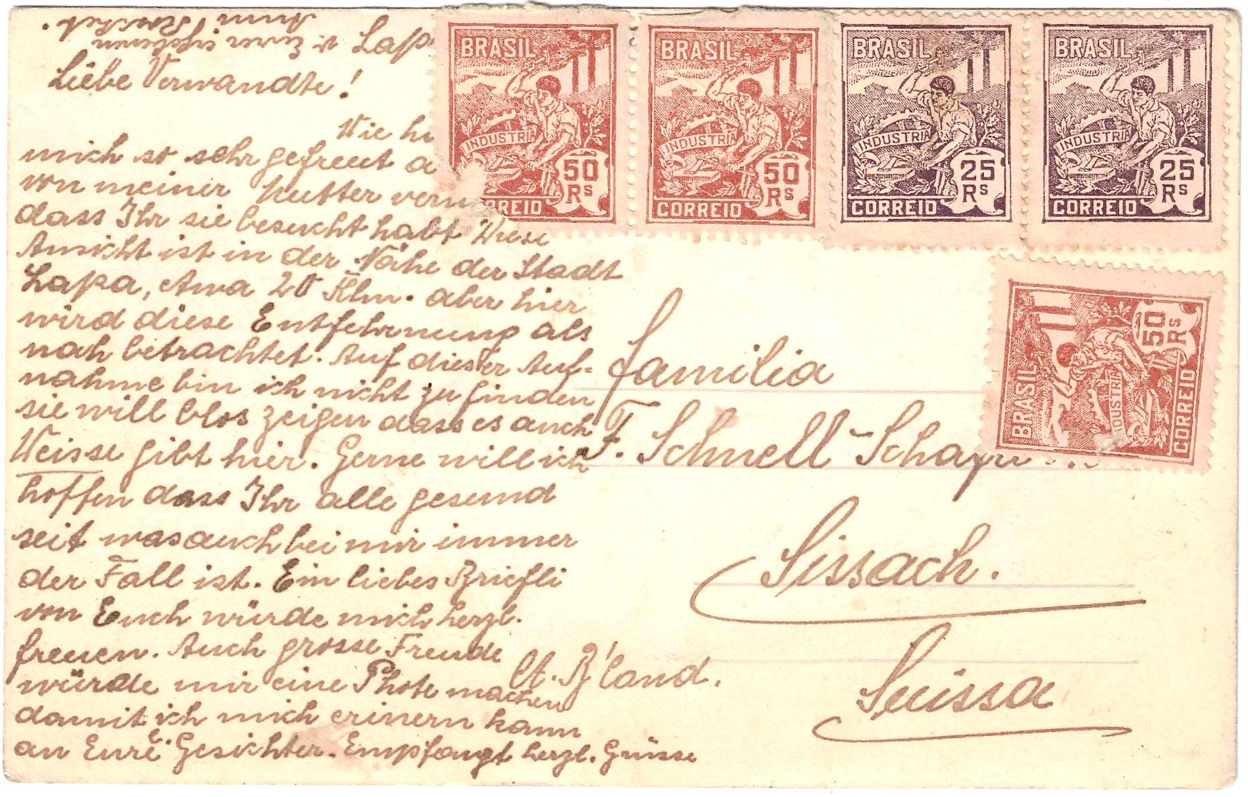 Cartoline postali: Lapa Anacs ca. 1915 (Brasil) – Usato da Oberdorf BL venduto da Hopfehuepfer 2