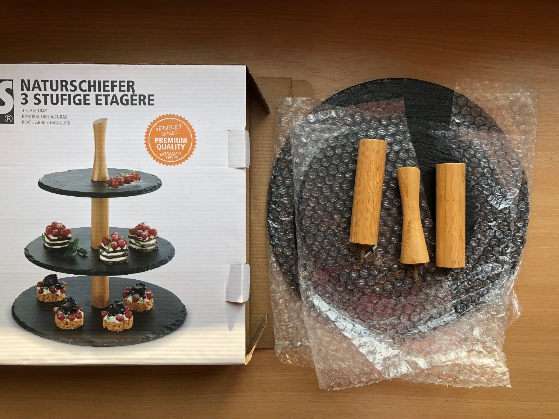 Piatti di portata: APS Naturschiefer-Etagere, 3-Stufig – Usato da Buchs SG venduto da Handyman77 1