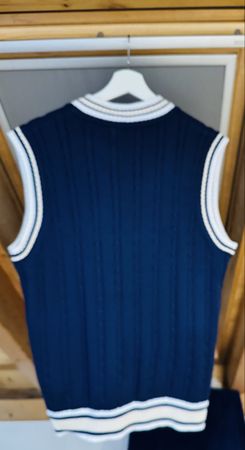 2 Gilet maglione scollo a V righe blu/rosa taglia XXL 