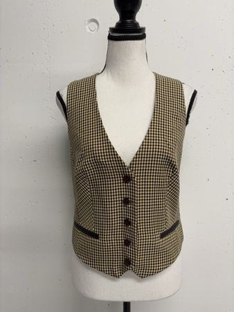 Morgan Weste Gr. 36 beige braun kariert Gilet
