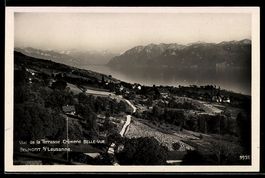 AK Belmont s. Lausanne, Vue de la Terrasse Crèmerie Belle-Vu