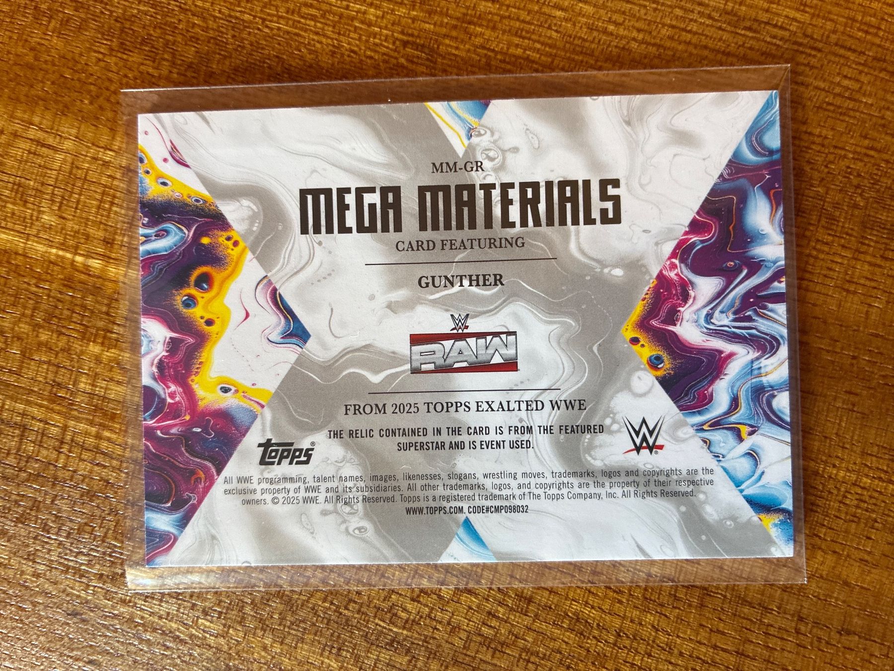 Topps Carte collezionabili: Topps Exalted WWE Gunther Patch – Usato da Wangenried venduto da Garagara 1