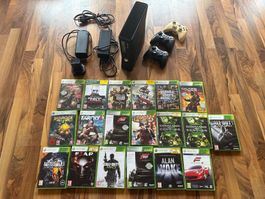 Xbox 360 mit 19 Spielen & 3 Controllern –