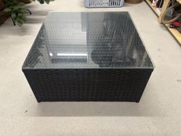 Garten/Terassentisch mit Glas (75cmx75cm)