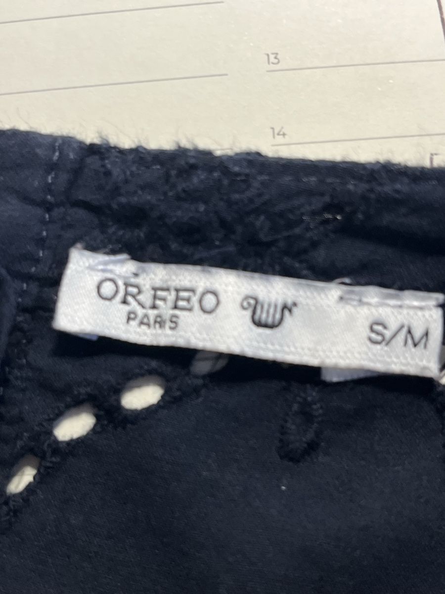 Camicette: ORFEO Paris camicetta nera taglia S/M con ricami – Usato da Locarno venduto da cichita 3