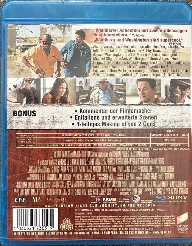 Tutti i DVDs: 2 Guns - Action Blu-ray Top Zustand – Usato da Beringen venduto da Mantafisch1 1