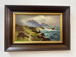 Ölgemälde auf Leinen Englische Küstenlandschaft A. Hamilton