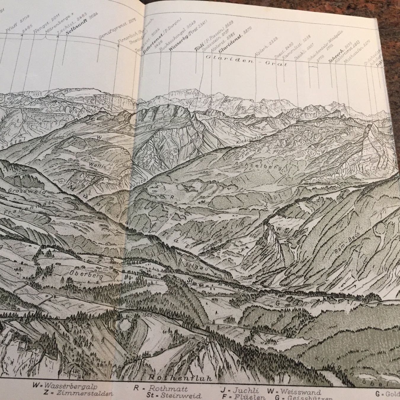 Cartine & Atlanti: Mythen Rundsichtpanorama 1924 ORIGINAL – Usato da Trachslau venduto da post35 3