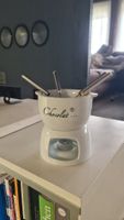 Schokoladenfondue Set mit Stövchen weiss gebraucht
