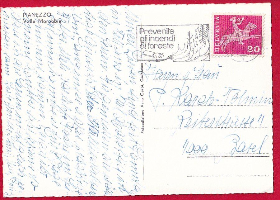 Ansichtskarten: PIANEZZO, VALLE MOROBBIA – Gebraucht aus Grüningen von Kartenlaube 1