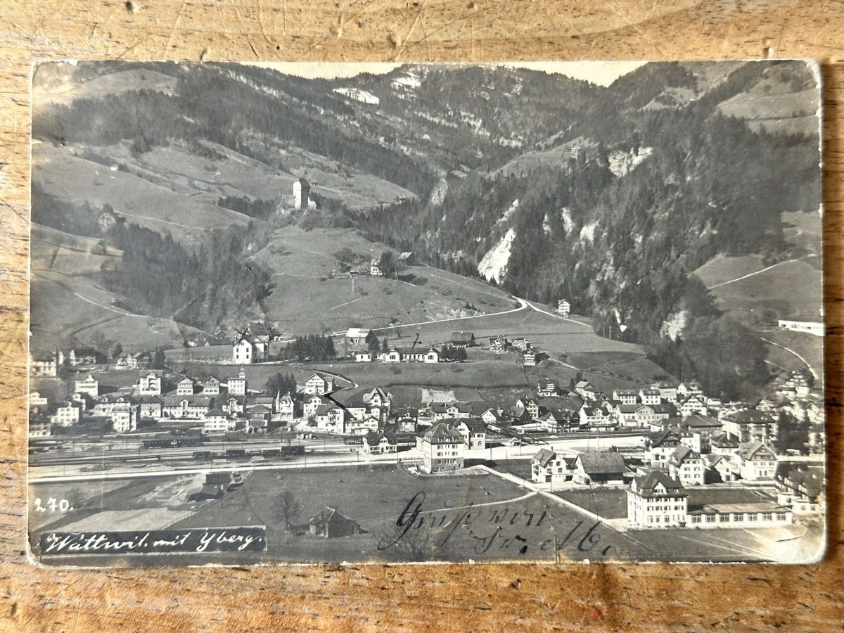 Cartes postales: Ansichtskarte Wattwil mit Yberg  – D'occasion à Berschis par Vild1