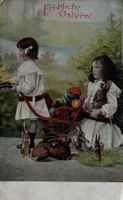 Ostern, Kinder, Kinderwagen, Eier, Osterhase