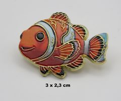 Ansteck Pin - Clownfisch - Emaille - Goldfarben - 3x2,3cm