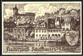 Schaffhausen, Uferpartie mit Fischerzunf