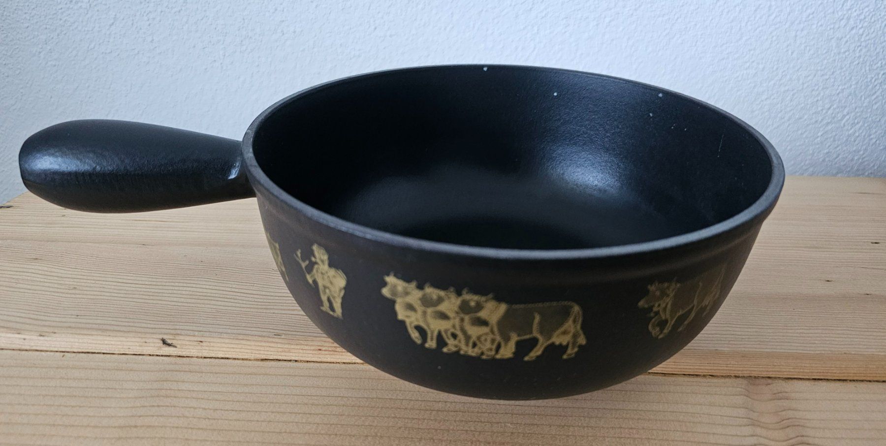 Padelle: Fondue Caquelon mit Gabel-Set – Usato da Oetwil a.d. Limmat venduto da grisilisi 1