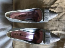 Harold Glööckler Pumps, silber Glitzer, Gr.40, Festlich, Top