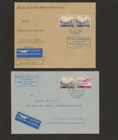 1947 Flugpost 2 x Erster Postflug Schweiz - Südafrika