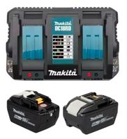 2x 18V/9.0Ah 162 Wh LXT® Makita Akku + 2 Port Charger DC18RD