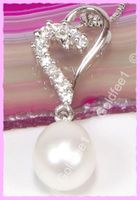 Süsswasser Zucht-Perle HERZ Anhänger mit Kette 925 Silber
