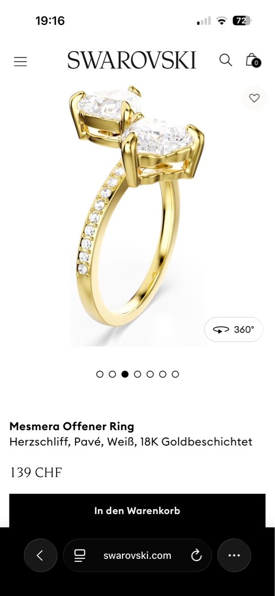 Swarovski Anelli: Mesmera Offener Ring Swarovski – Nuovo (secondo la descrizione) da Bern venduto da Dasch60 2