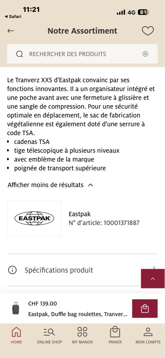 Eastpak Sacs: Sac Eastpak gris bon état – D'occasion à Arvillard (Salins) par Taniguchi 5