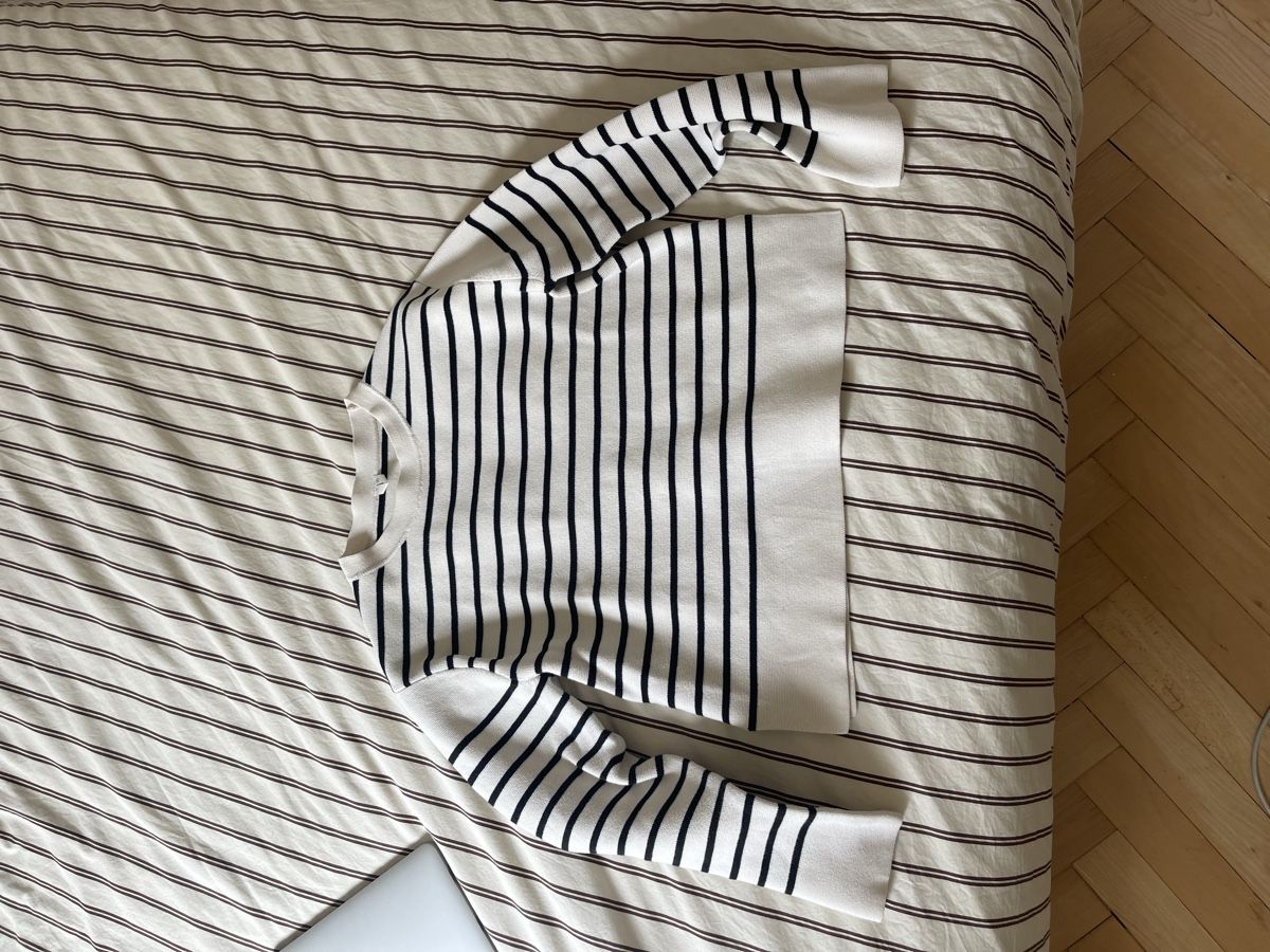 Arket Pullover & Sweatshirts: Arket Pullover weiss/schwarz gestreift Grösse S/EU36 100% Ba – Neu (gemäss Beschreibung) aus Zürich von flo_8x2x 1