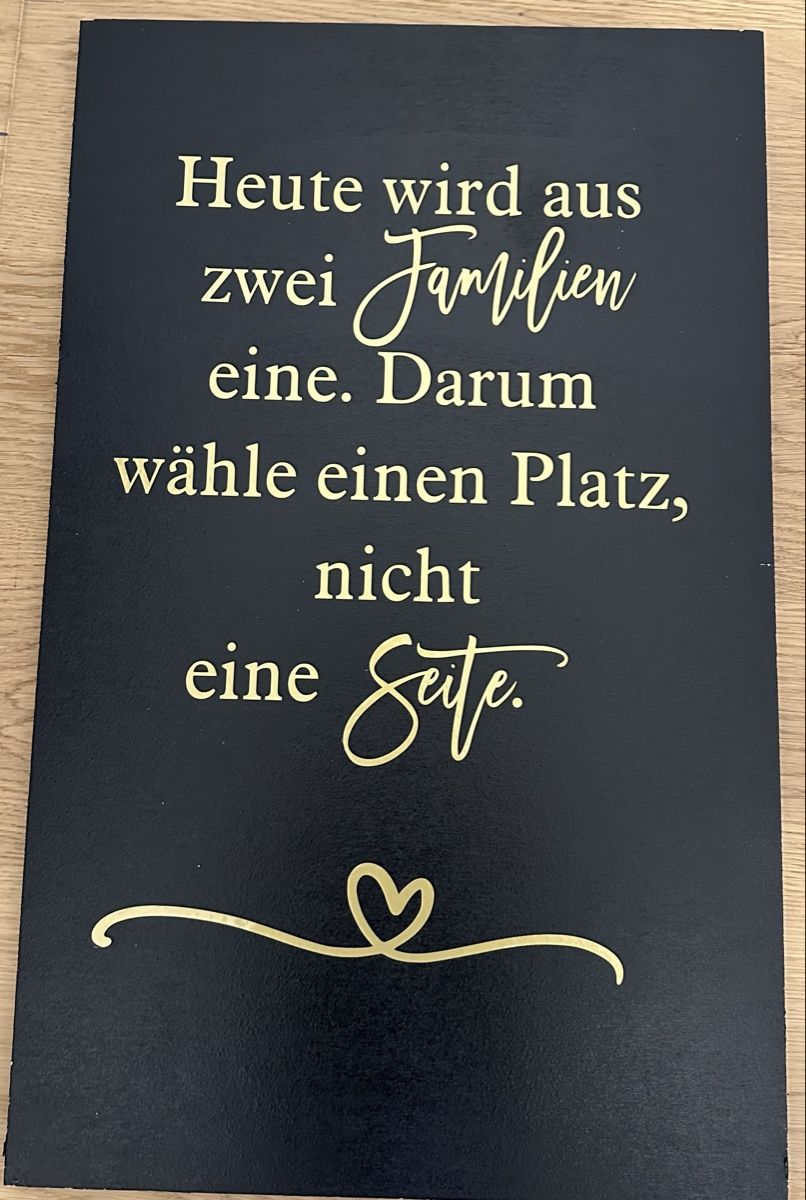 Tutte le decorazioni: Schwarze Holztafel (Hochzeit) – Usato da Tübach venduto da Tsinger1