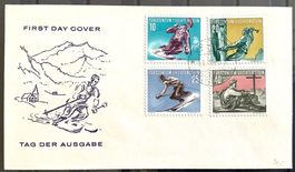 1955 Liechtenstein FDC Ilustr. Sport Serie II. Ohne Adresse