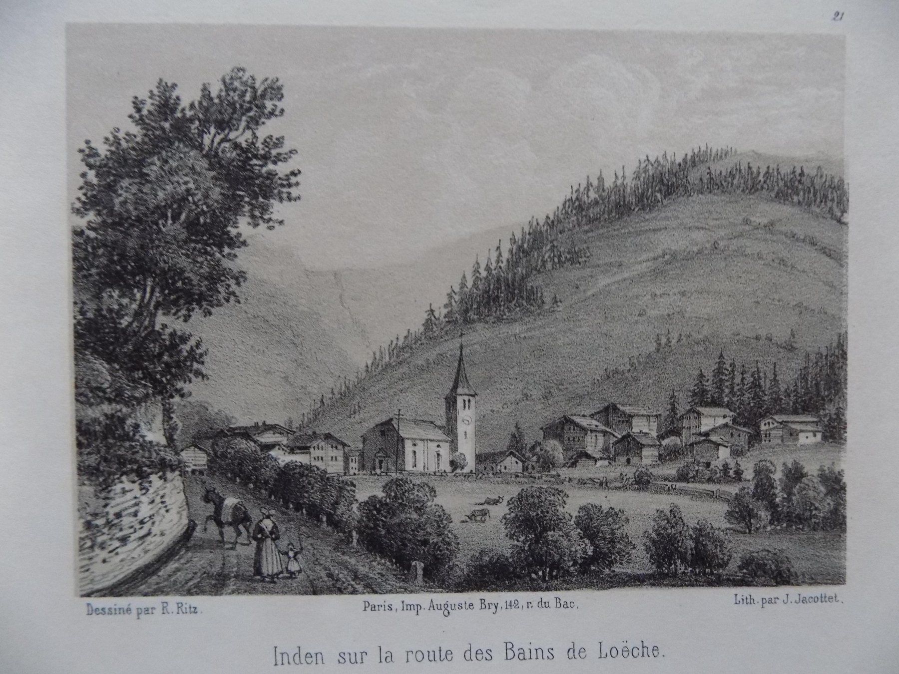 Gravures: Inden Leukerbad von Ritz – D'occasion à Risch par Antikfee 2