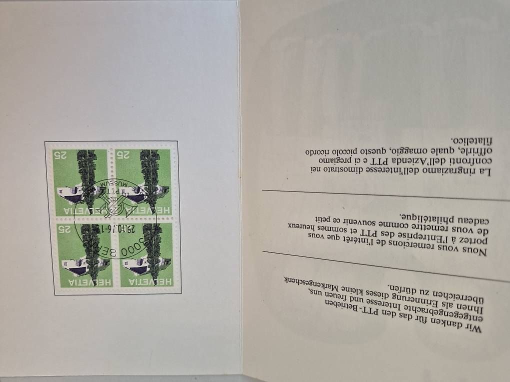 Tutti i francobolli: 4er Block Briefmarke der PTT – Nuovo e nell'imballaggio originale da Spreitenbach venduto da dde_5k86 2