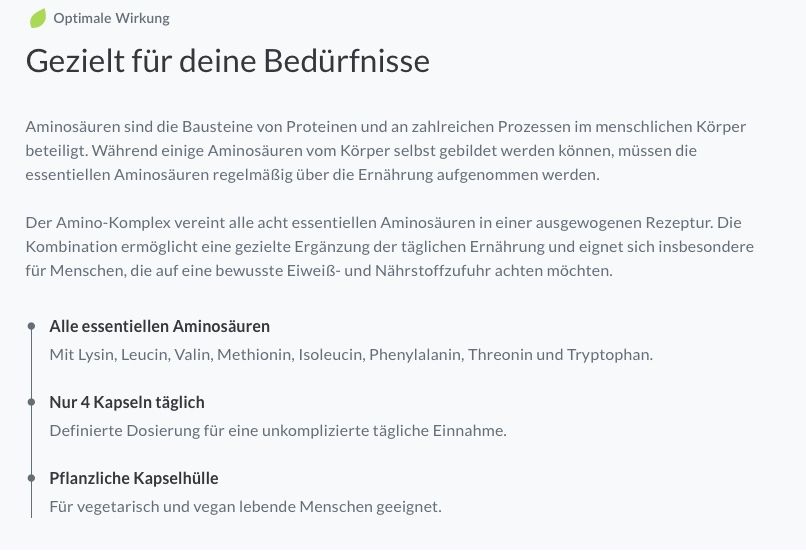 Cibi & Specialità: Amino-Komplex von vitamoment – Nuovo e nell'imballaggio originale da Unterlangenegg venduto da schmidis03 3