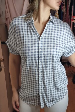 C&A Bluse-Hemd mit Karomuster und offenen Schultern