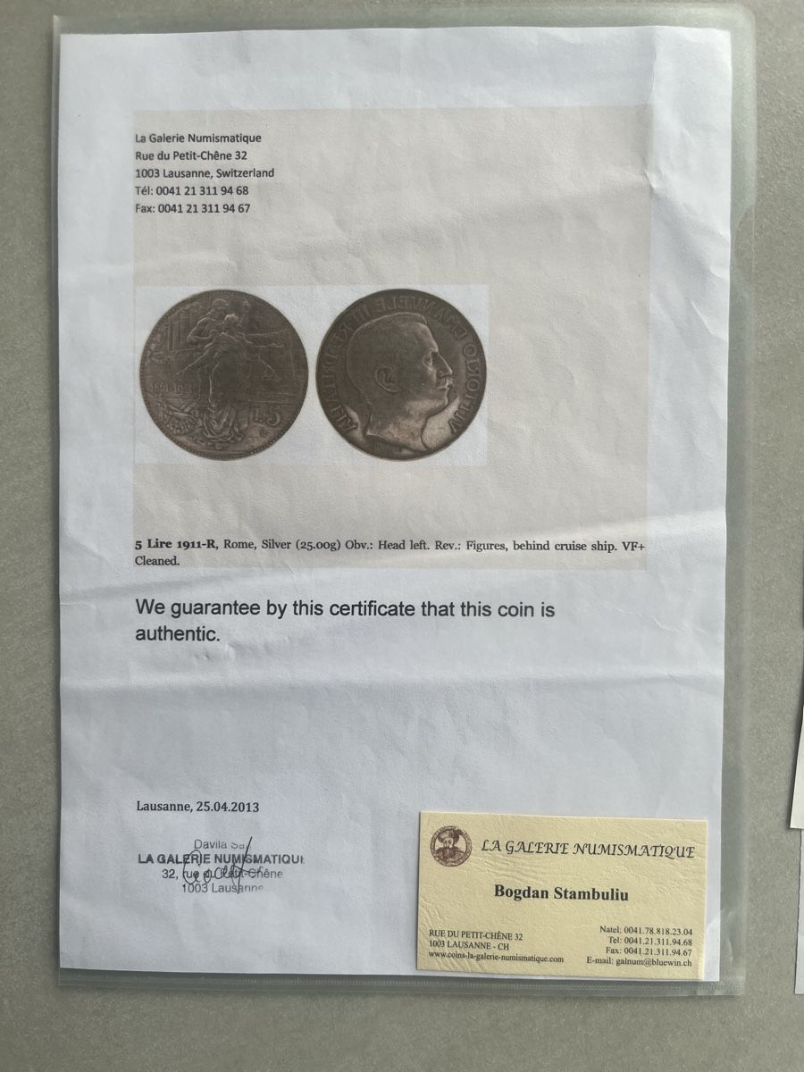 Tutti le monete: 5 Lire 1911 Vittorio Emanuele III – Usato da Moudon venduto da AndreSR89 5