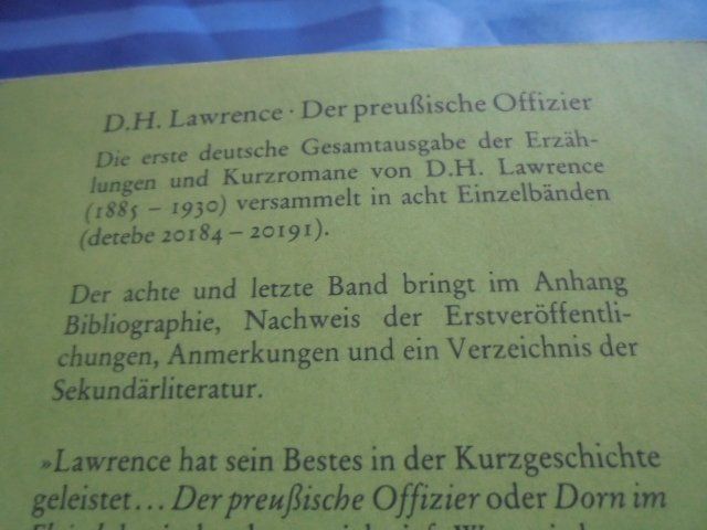 Libri: D.H. Lawrence: Der preussische Offizier – Usato da Hinwil venduto da Glasperlen 1